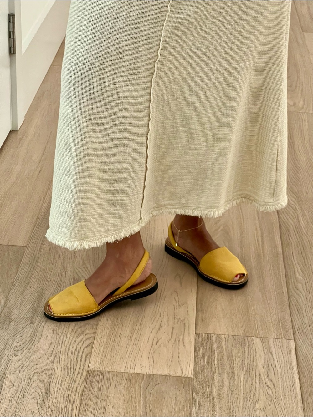 Casa Hernanz, Madrid, Spain Women’s Yellow Slingback Leather Sandals - Picture 5 of 5
